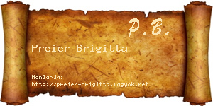 Preier Brigitta névjegykártya